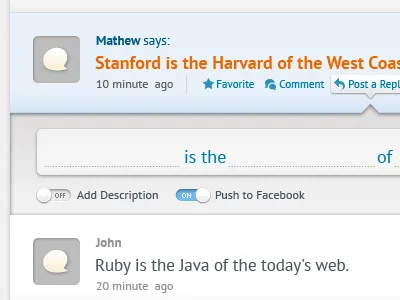 Post A Reply avatar chat expand form input field off on phrase ui