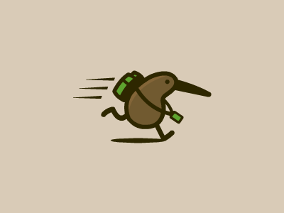 KiwiCachers v2 animal cache cachers geo gps illustration kiwi logo run