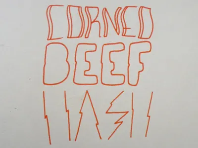 Beefhash beef corned hand drawn hash pen red sketchbook type