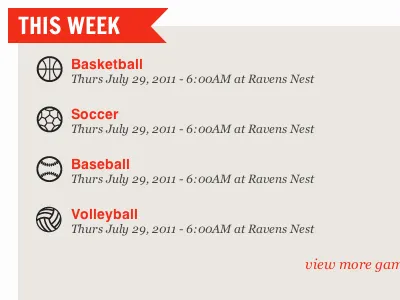 Courtside Upcoming Games app map web