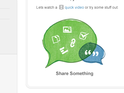 Share Something handdrawn podio ux