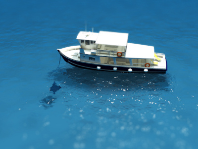 Boat on Ocean #2 3d ocean rendering ship