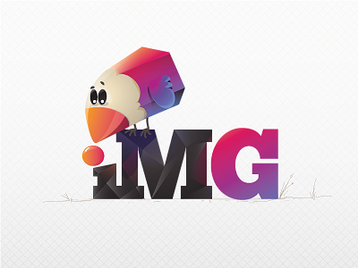 intMedia Group bird cartoon character logo mascot media purple vector