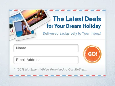 The Latest Deals form newsletter sidebar widget