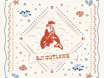 Custom Bandana custom art custom bandana custom illustration illustration western design western illustration