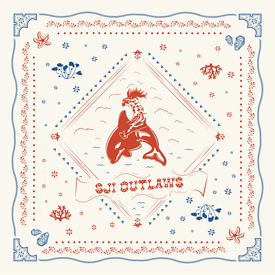 Custom Bandana custom art custom bandana custom illustration illustration western design western illustration