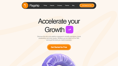 Flagship - SaaS Website Design 3d ai animation branding collaboration design design inspiration figma graphic design hero section illustration productivity saas software team tool ui ux vector web design