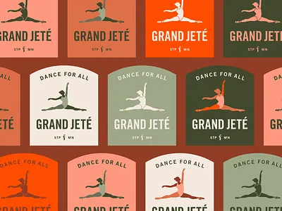 GRAND JETE apparel branding dance graphic design identity illustration logo sports