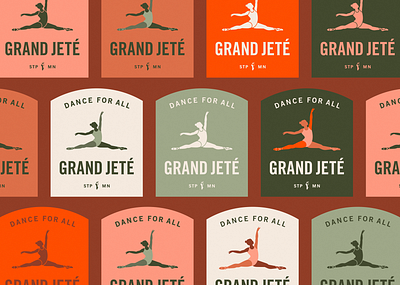 GRAND JETE apparel branding dance graphic design identity illustration logo sports