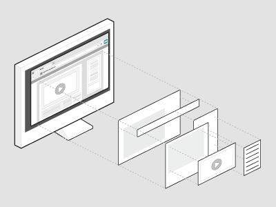 Give me an exploded view diagram exploded illustration imac video website