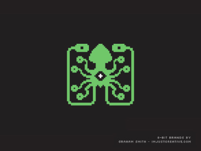 8-Bit Laughing Squid Logo 8 bit green laughing squid logo project