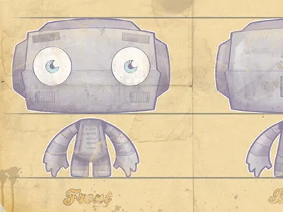 Secret character for a secrect project blue board character creased distressed elevation eyes illustration illustrator photoshop purple robot squared vector vicbell warn