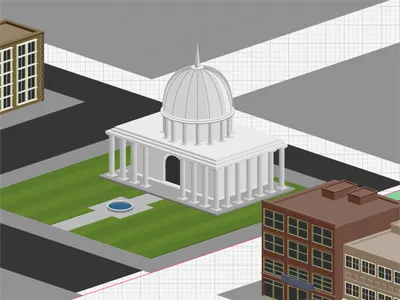 Courthouse illustration isometric vector