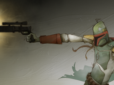 Fett boba fett bounty hunter digital drawing gun illustration star wars