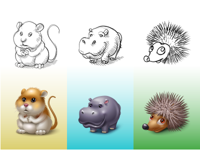 Animals for spaces.ru gift hamster hedgehog hippo icon iconka icons virtual