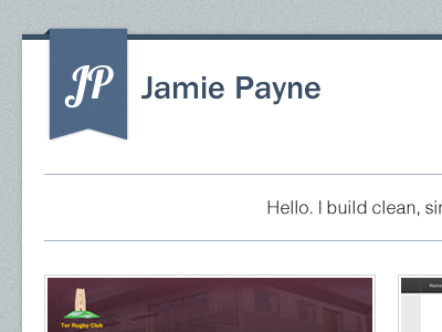 New Portfolio Header blue clean header personal portfolio simple white
