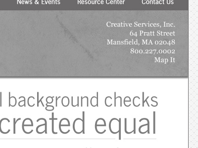 Background Checks main message nav texture website