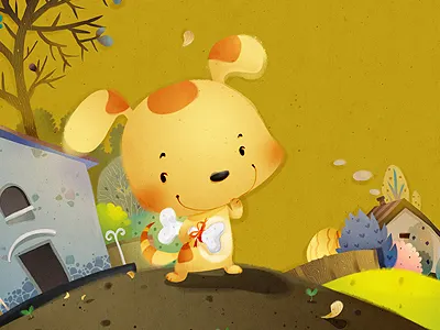 Dog book childrens illustration