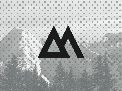 Ski Brand Logo black black white clean icon id identity logo m mark mountains photo skiing snow snowboarding texture