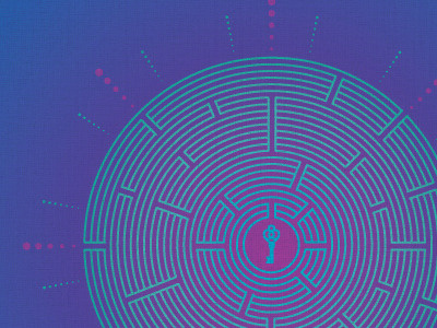 Runaway Riot A album art illustration key maze music
