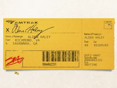 Train Ticket amtrak pattern signature texture ticket train