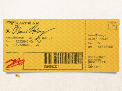 Train Ticket amtrak pattern signature texture ticket train