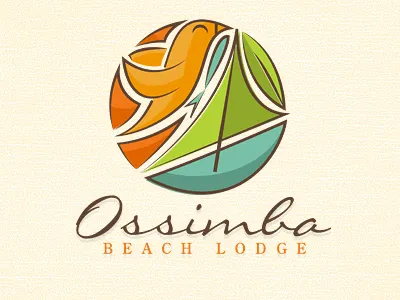 Ossimba Beach Lodge beach blue branding brown design graphic designer green icon illustration lodge logo logo designer mozambique orange texture trademark type typography vector yellow