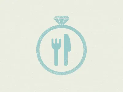 Wedding BBQ bbq fork icon knife ring textured wedding