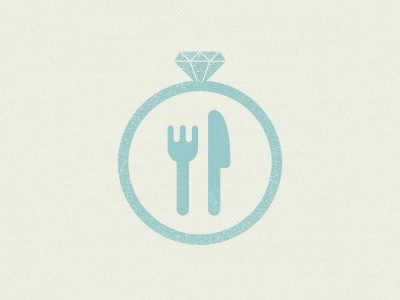 Wedding BBQ bbq fork icon knife ring textured wedding