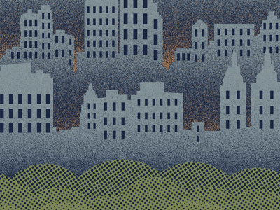 Poster we're working on. St. Vincent on the rooftop of the Met. blue buildings hero design studio illustration metropolitan museum of art st. vincent texture the met