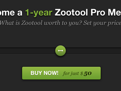 Pro button green signup slider