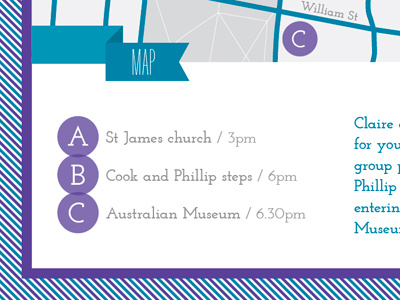 Claire and Nick's wedding invitation graphic design invitation map wedding