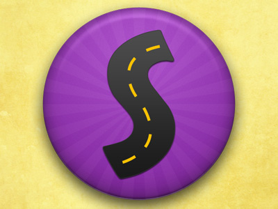 S is for Street icon purple street