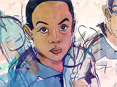 Drummer Boy, More Detail illustration portrait texture vector