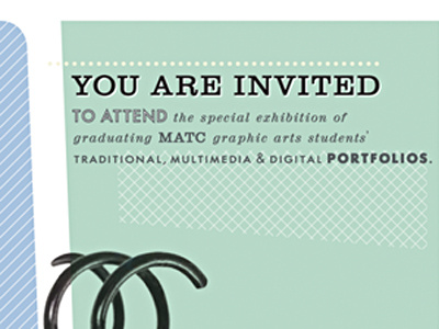 MATC Portfolio Nite Invitation illustrator invitation pattern retro robert gaszak typography