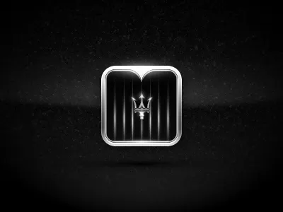 Maserati iOS Icon automobil car chrome grill icon ios maserati omg shiny trident