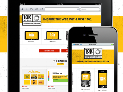 10K Apart: Responsivized! 10k apart an event apart black futura mix online proxima nova responsive texture white yellow