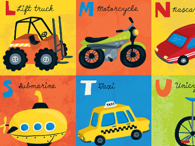 On the Go ABCs abc cars motorcycles submarine transportation