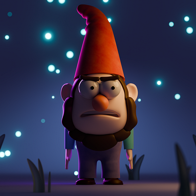 Gnome 3d animation character gnome gravity falls illustration stylized