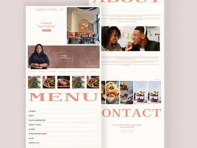 EUGENE'S KITCHEN - Restaurant Website brocode creative design e commerce eugene footer hero section home page inspiration kitchen landing page menu minimal modern orange brown restaurant uiux visual design web design website