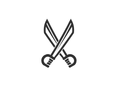 Hair Slayers crossed hair illustration logo scissors slayers swords