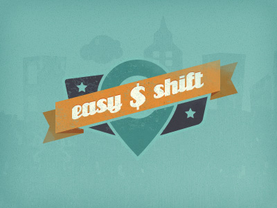 EasyShift badge banner logo retro texture