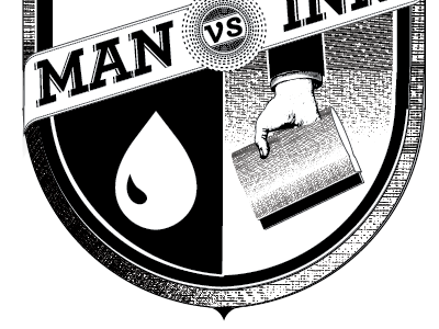 Man vs Ink Crest crest emblem ink man silkscreen