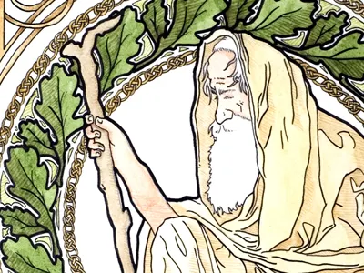 The Hermit celtic druid hermit oak old