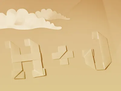 H + J font letters origami paper folding