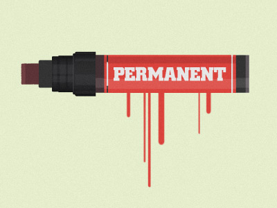 PERMANENT drip krink marker paint run permanent red run tag