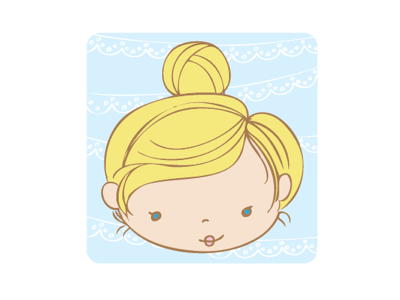 Girly icon blonde girl illustration lace sketch