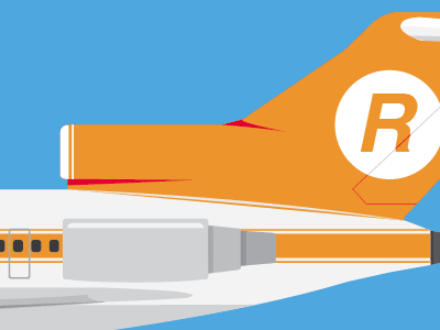 727 Tail Section airplane vector