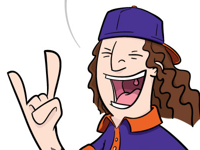 Rock On cap fedex horns rock on