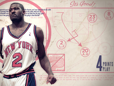 Larry Johnson 4 points play basketball grungy johnson larry nba pink typography